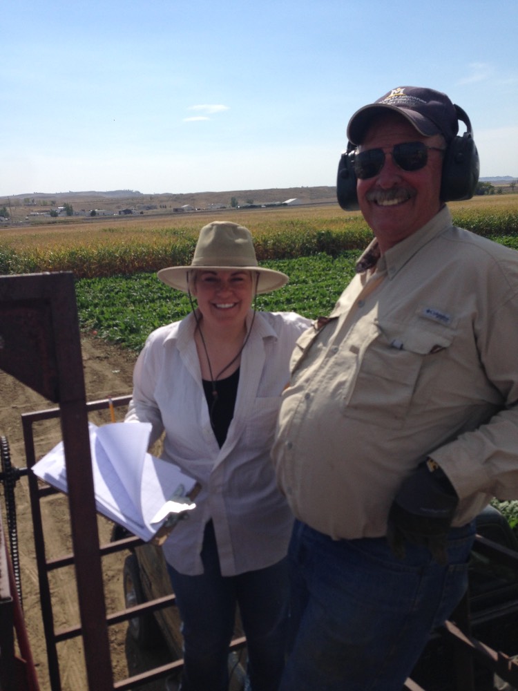 Jessica and Dr. Barry Jacobsen at Rhizoctonia beet trials in Huntley